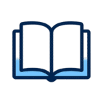 Blue Open Book Icon for Book Schema