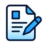 Icon for Article and Blog Posting Schema with Document and Pen