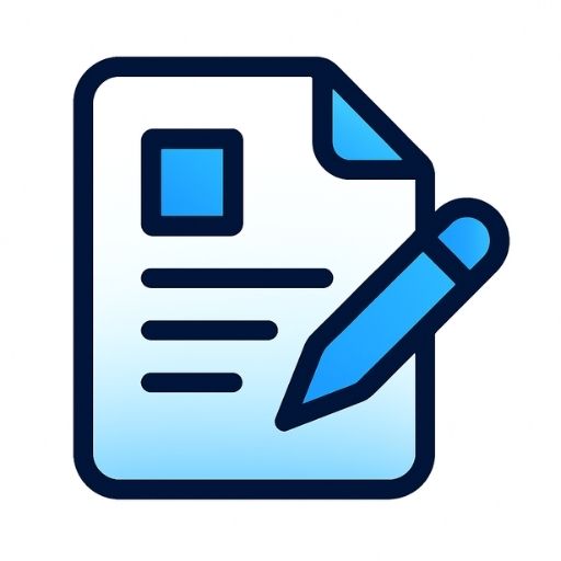 Icon for Article and Blog Posting Schema with Document and Pen