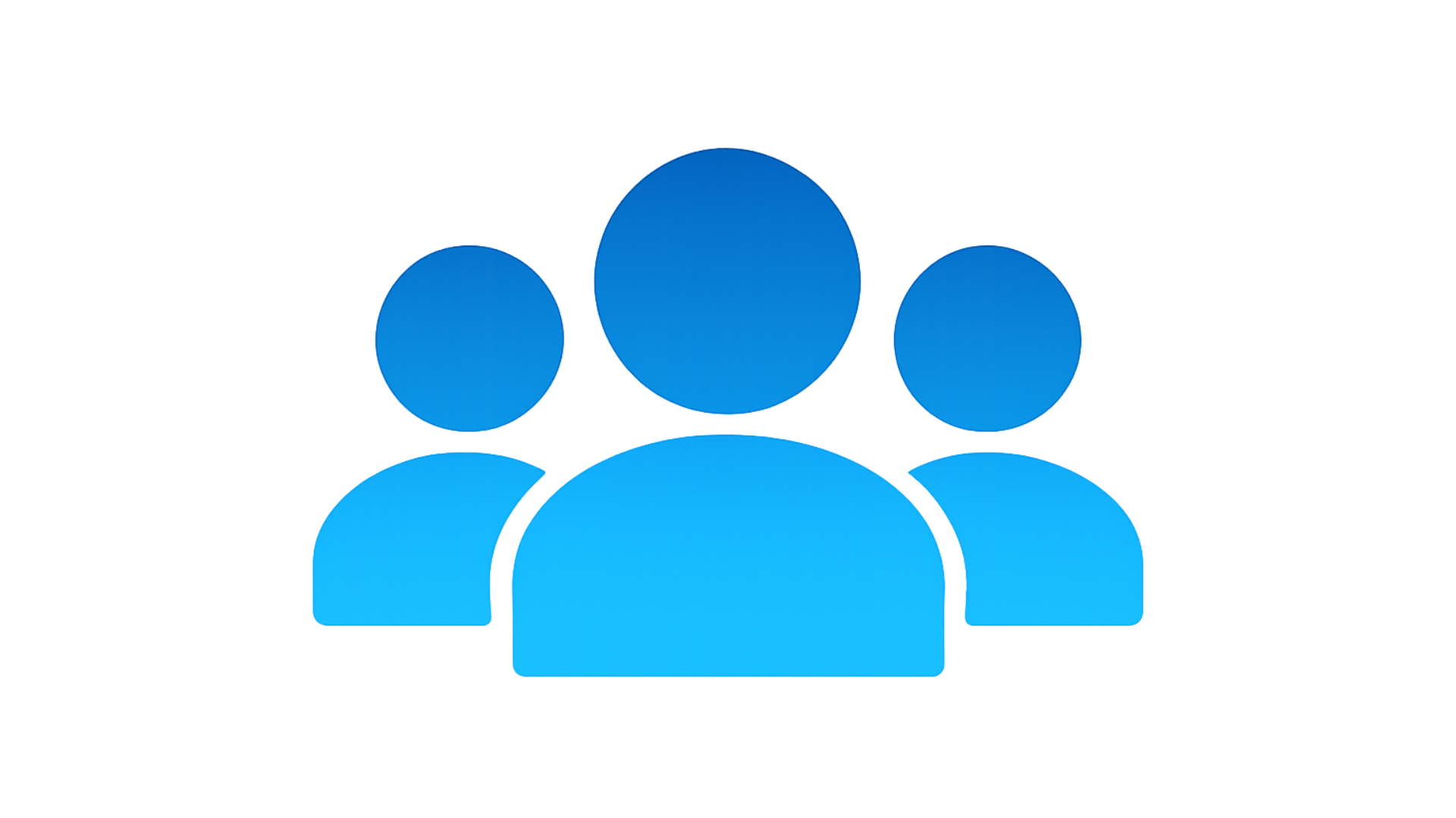 Blue User Group Icon on Transparent Background