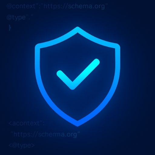 Blue Shield with Checkmark Icon for Validated Schema